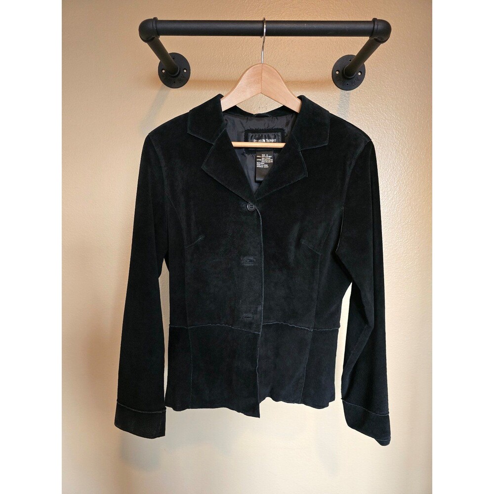 Brandon Thomas black‎ 100% leather jacket Women's size medium